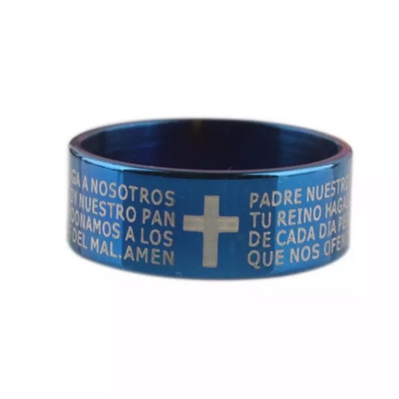 8mm Titanium Steel Prayer Ring Men / Women - Picture 3 of 7